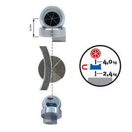 Stainless Steel Ball Base “Contour“ w/Magnet