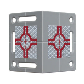 Angled Retro Reflective Survey Target w/Two Reflectors (40mm x 40mm) - Pack of 50 Units